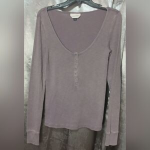 Universal Thread Lavender Long Sleeve Henley Top